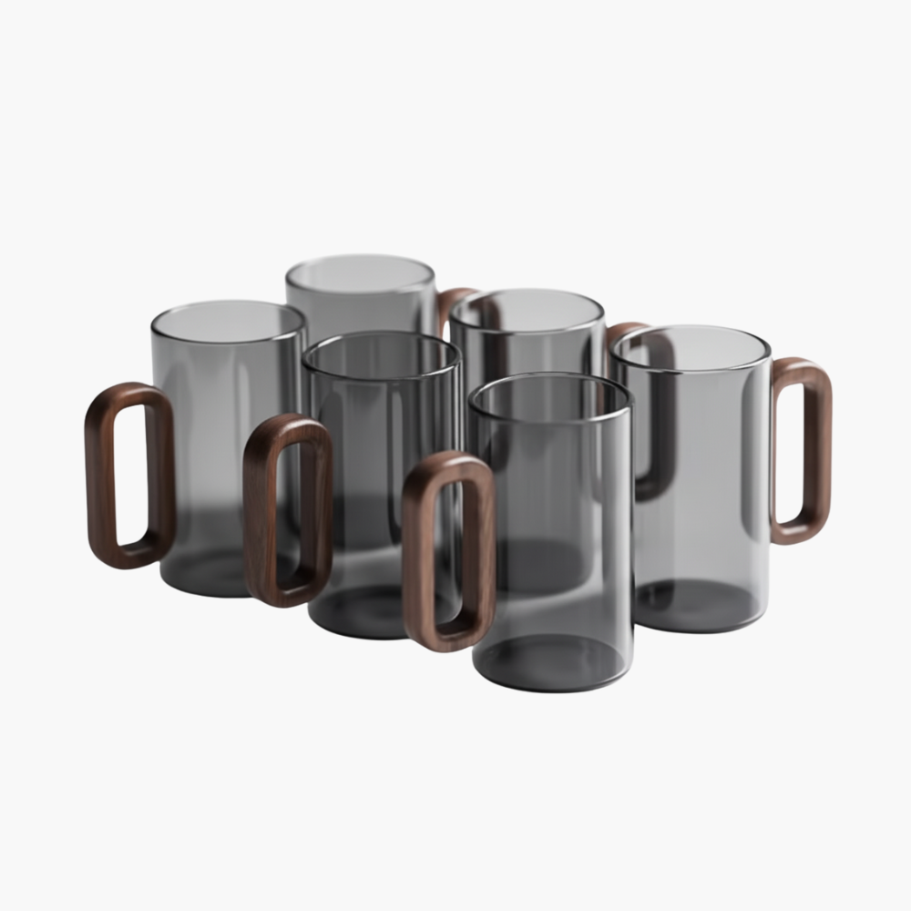 VALNÖT Designmuggar 6 & 4‑pack