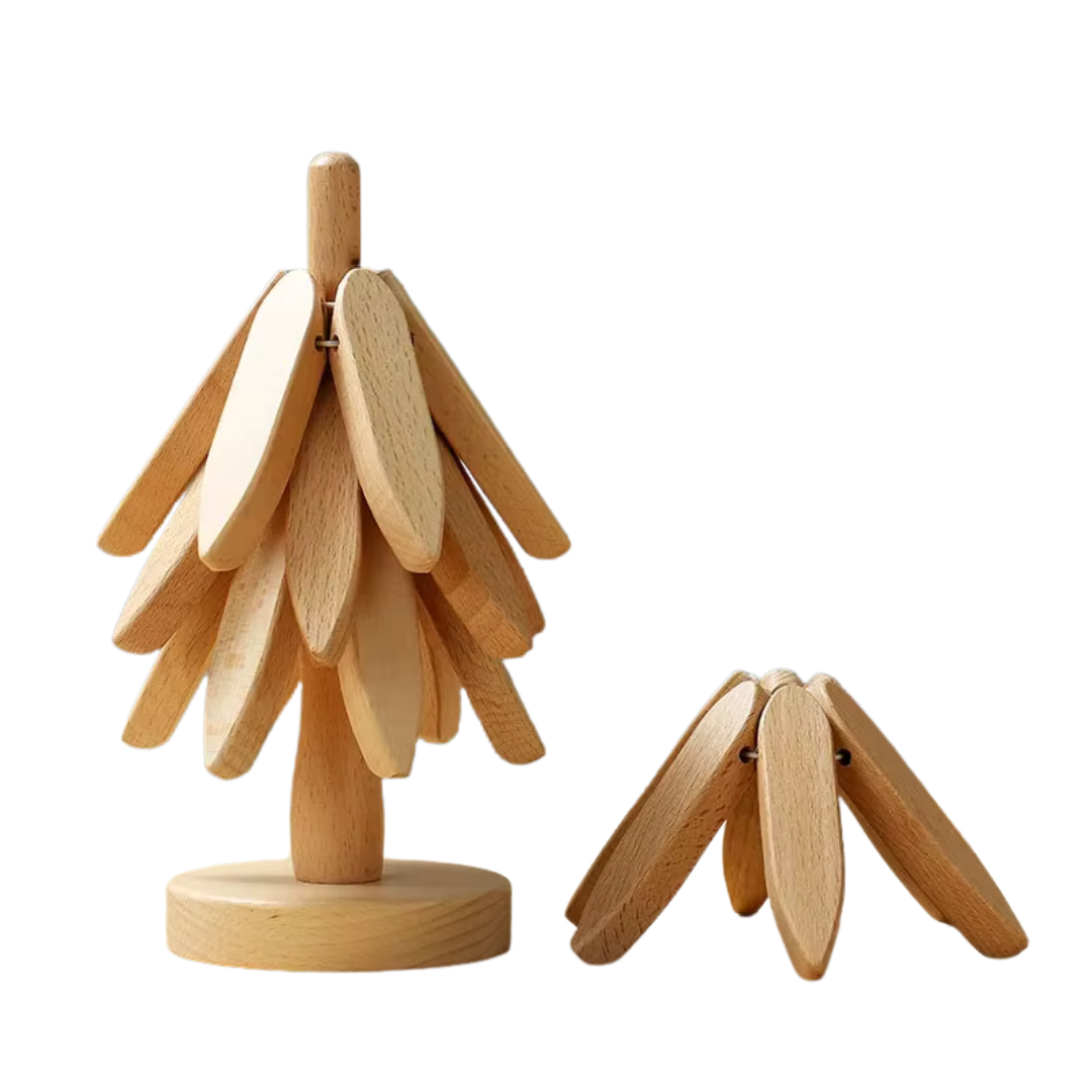 VALNÖT Trädformade underlägg med hållare – 3‑pack